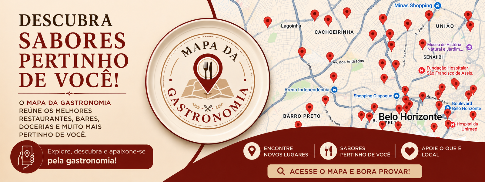 Banner Mapa da Gastronomia em Belo Horizonte