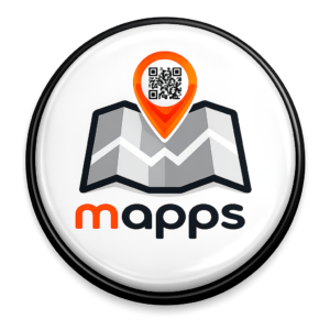 Ícone do app Mapps com mapa e QR code