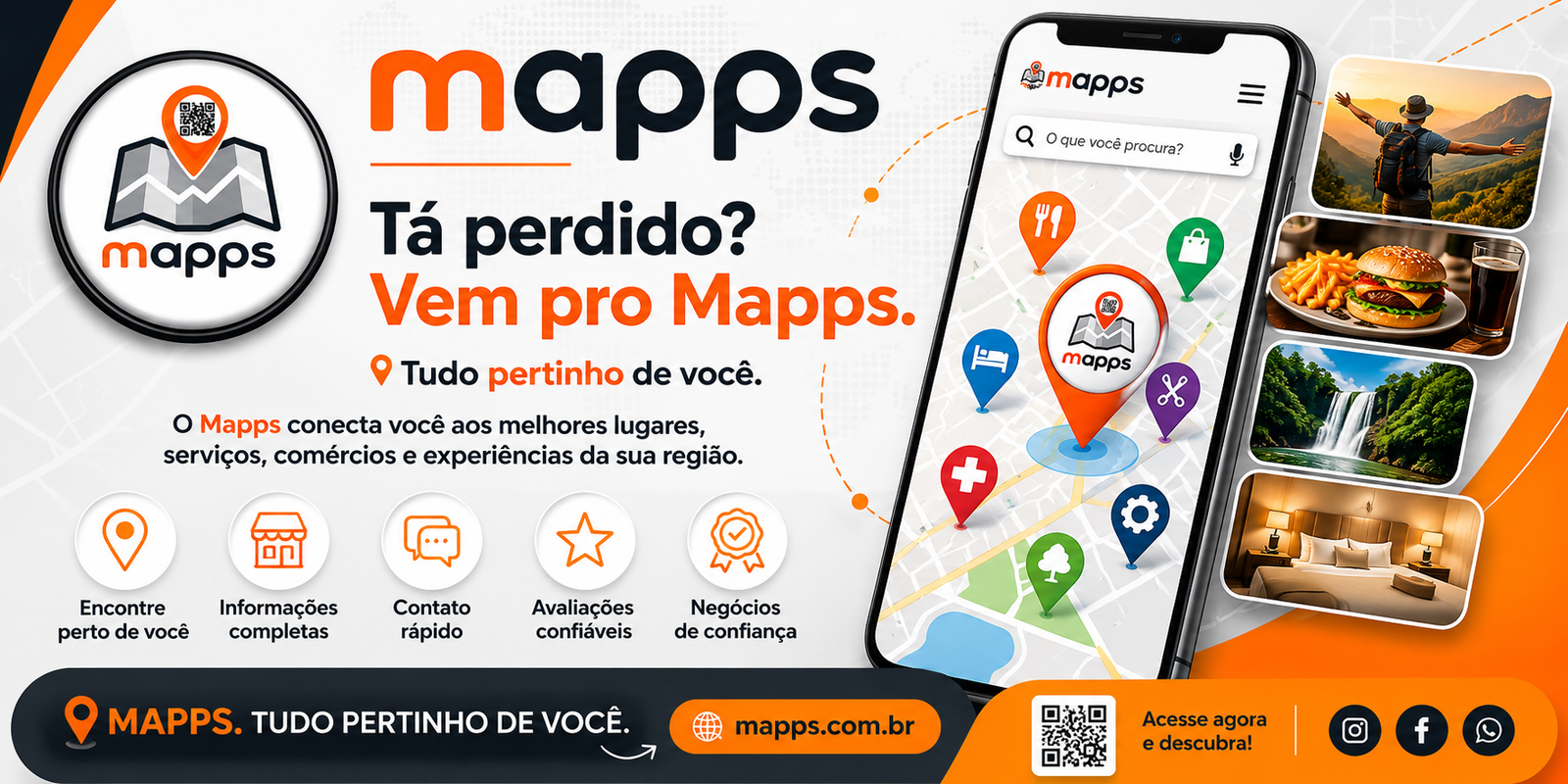 Banner promocional do aplicativo Mapps de localização