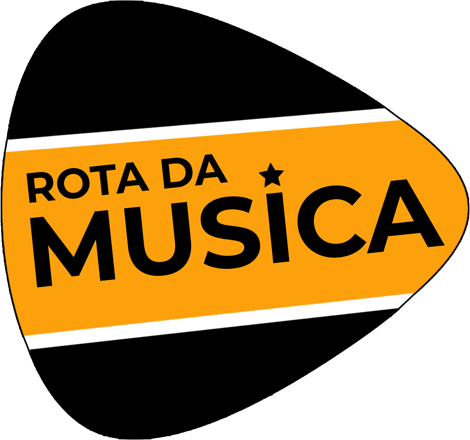 ROTA DA MUSICA Placa laranja com texto Rota da Música
